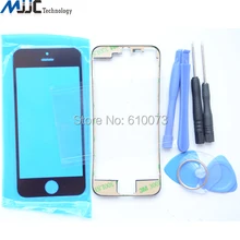 Noir LCD Écran Avant En Verre Extra Objectif De Réparation Kit pour iPhone 5S Outils OCA Film Moyen Cadre Lunette