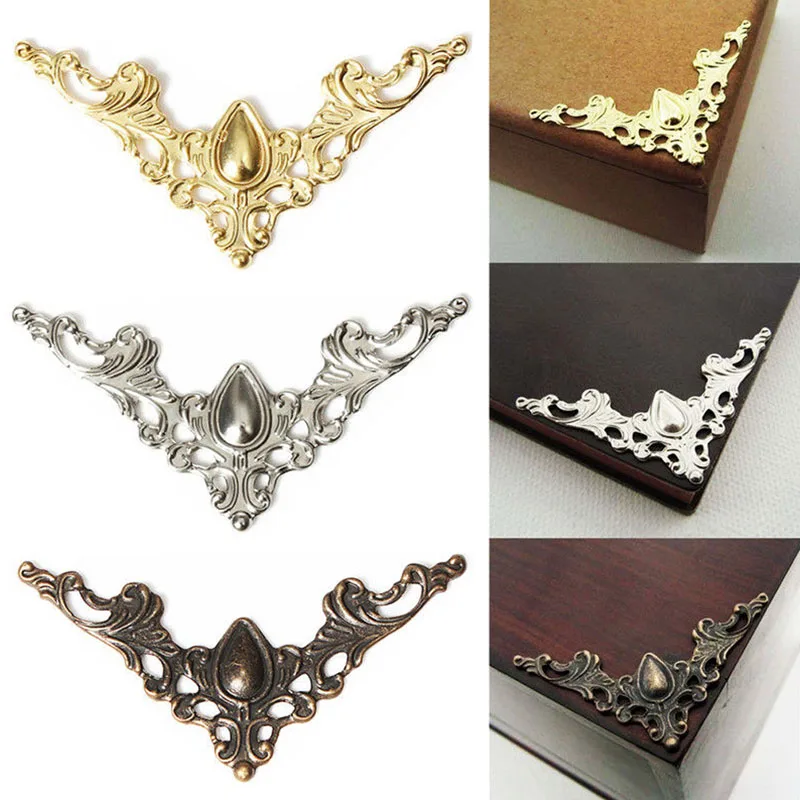 

10pcs Gift Book Scrapbooking Albums Folders Corner Protectors Bronze Tone