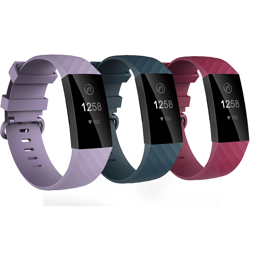 Honecumi 3 шт. в упаковке сменные полосы для Fitbit Charge 3 ТПУ Регулируемый аксессуар Напульсник браслет для Fit bit Charge 3