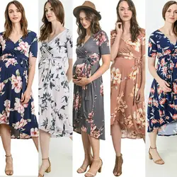 Новые длинные макси платья для беременных женщин с цветочным рисунком платье для беременных фотография фотосессия одежда для беременных