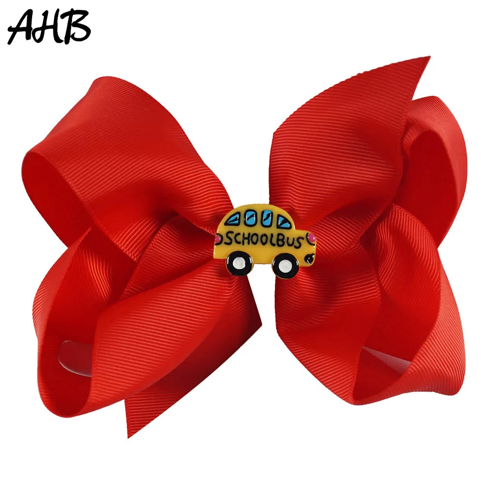 

AHB 5" Back to School Hair Bows Clips for Girls Solid Grosgrain Ribbon Hairgrips Students Fashion Cute Hairpins Hair Accessories