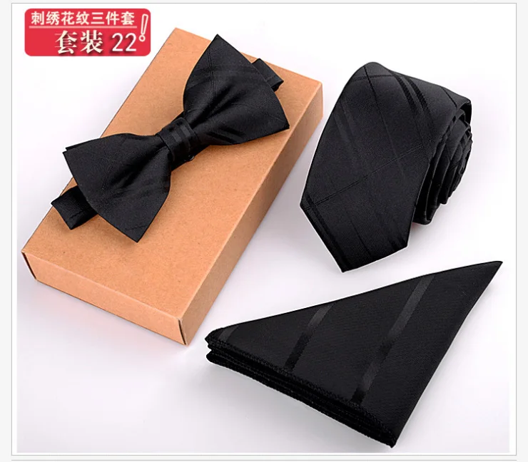 Xincai Бесплатная доставка 3 шт. новый мужской галстук набор галстук полиэстер ручной работы Классическая модельная обувь галстук Pocket Square Set