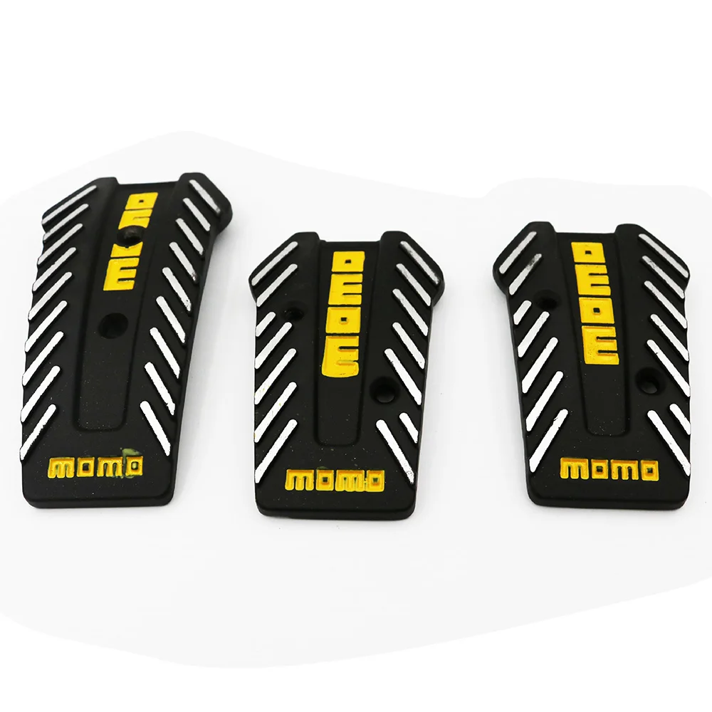 

YSY 1set For MOMO Car Racing Pedals Universal Aluminum Manual Brake Pedal Foot Pedal Non Slip Black Sport Pedals