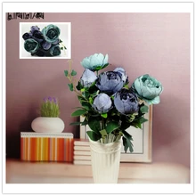 Vintage Artificial Peony Silk Flowers Bouquet Wreaths Wedding Car Decoration Spring Decoration