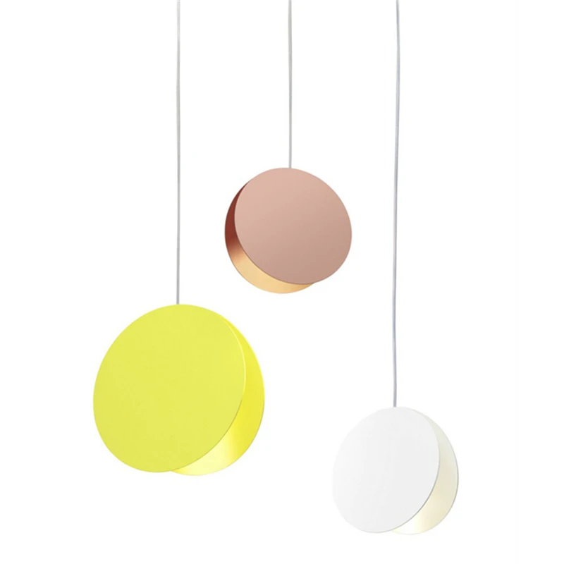 

Brown/Yellow/White Led Pendant Lights Nordic Modern Kitchen Lighting Fixtures Metal Pendant Lamps of Design American Art Office