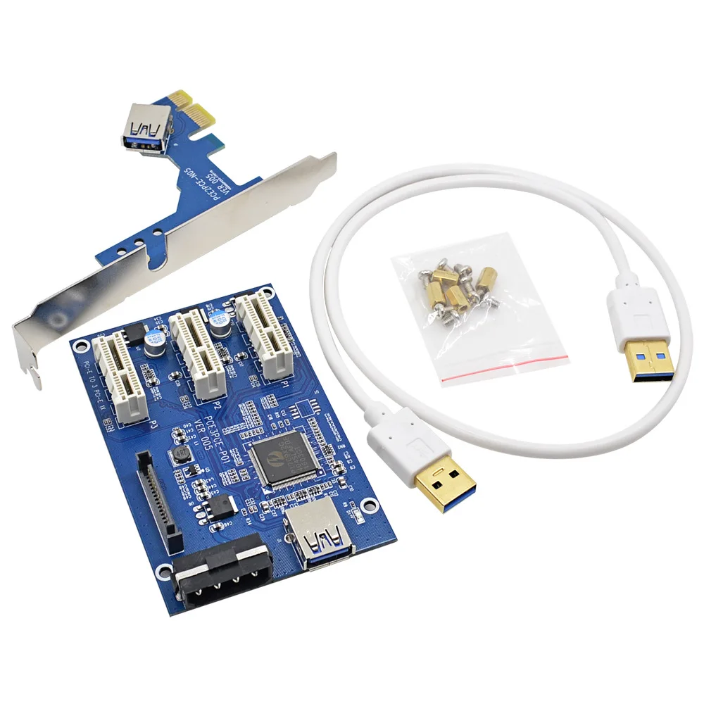 cartão pci-e express 1x to3 extensor riser