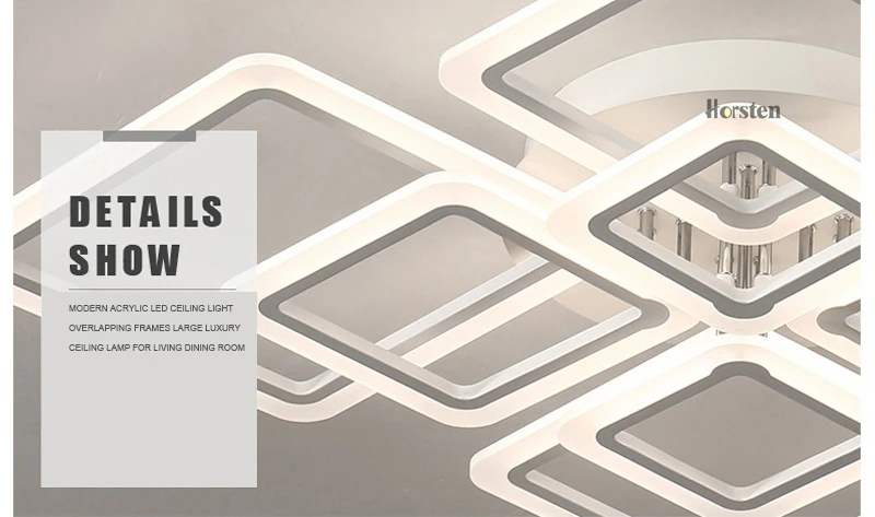 Modern Creative Acrylic LED Ceiling Lights Lamp Overlapping Frames Luxury Ceiling Lamps For Living Room Dining Room Bedroom (13)