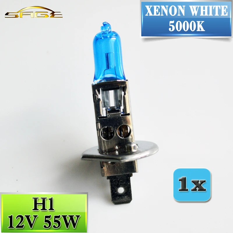 H1 12V 55W Xenon Dark Blue 1700Lm 5000K Quartz Glass Super