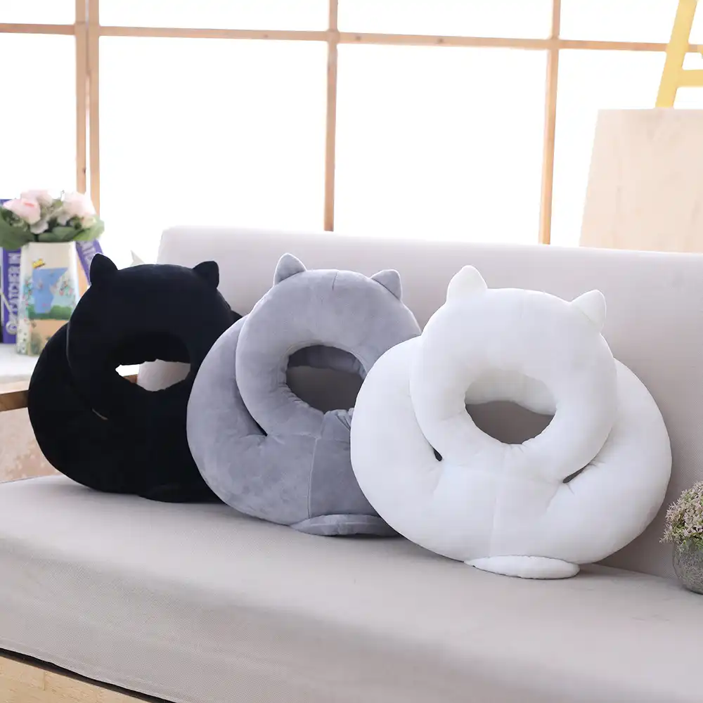 Double Layer Desk Nap Pillow With Arm Rest Plush Face Down