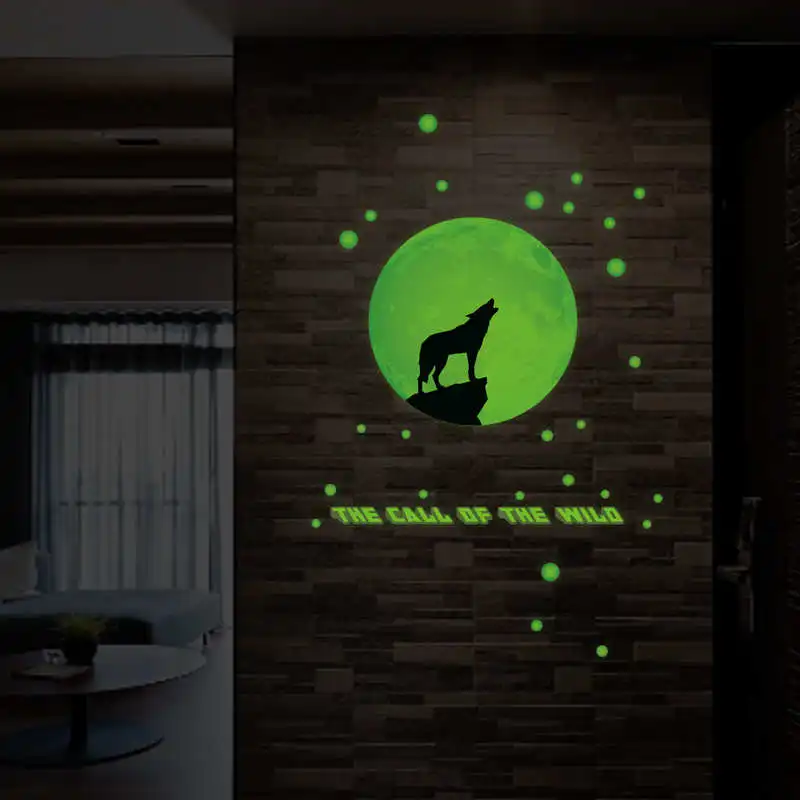 30 см x 35 см Мультфильм Волк DIY 3D стикер на стену s для детской комнаты спальня светится в темноте стикер на стену домашний Декор Гостиная