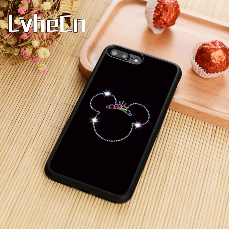 

LvheCn Fashion soft Mickey Mouse Head cute cartoon Phone Case Cover For iPhone 5s 6 6s 7 8 plus 10 X Samsung Galaxy S6 S7 edge