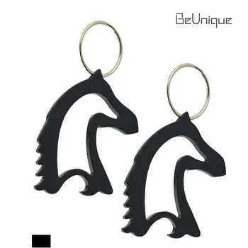 

Hollow Horse head bottle opener keychain Animal shape hanging beer Can Opener with keyring souvenir Wholesale Custom logo