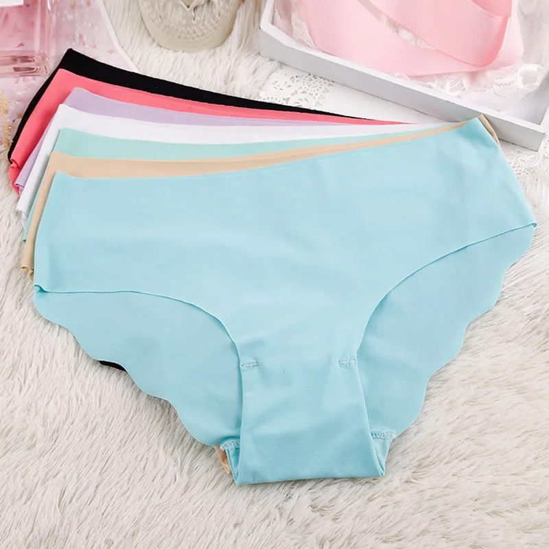 

Sale Fashion Ultra-thin Traceless Trimming Ruffles Soft Girls Underwear Women's Panties drop shipping