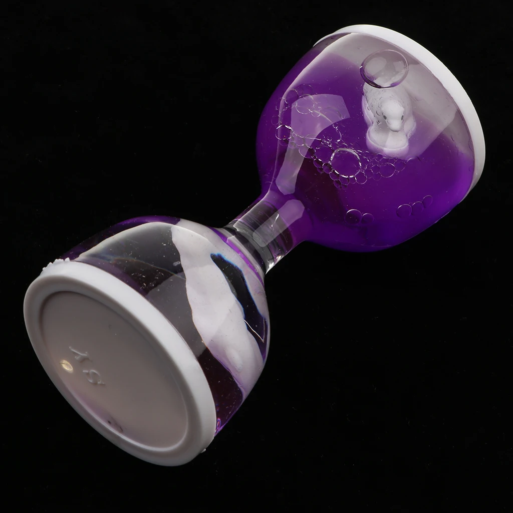 Dolphin Liquid Motion Bubbler Timers, Oil Hourglass Sensory Relaxation Toy Visual Bubble for Office & Desk Decor Gifts Purple
