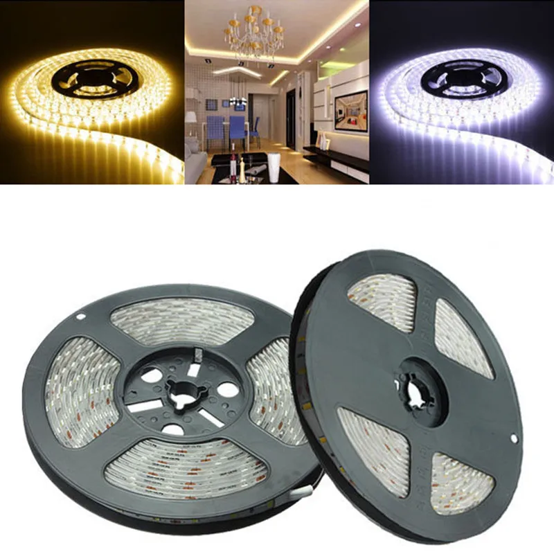 5 м/лот Светодиодная лента 12 В 5630 SMD теплый белый/холодный белый 300led для