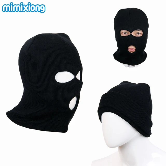 Black Child's Balaclava Knitting Pattern Baby Boy Winter Face Mask Kids ...