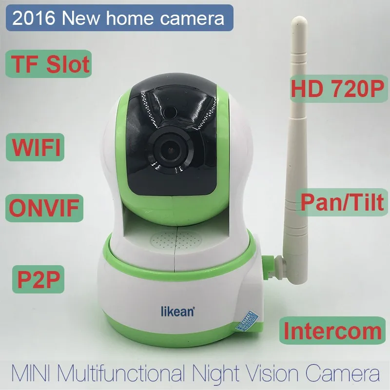 LIKEAN Ip-камера Baby Monitor 720 P Беспроводной WI-FI Pan/Tilt Onvif Wi-Fi Камера PTZ P2P Технологии для