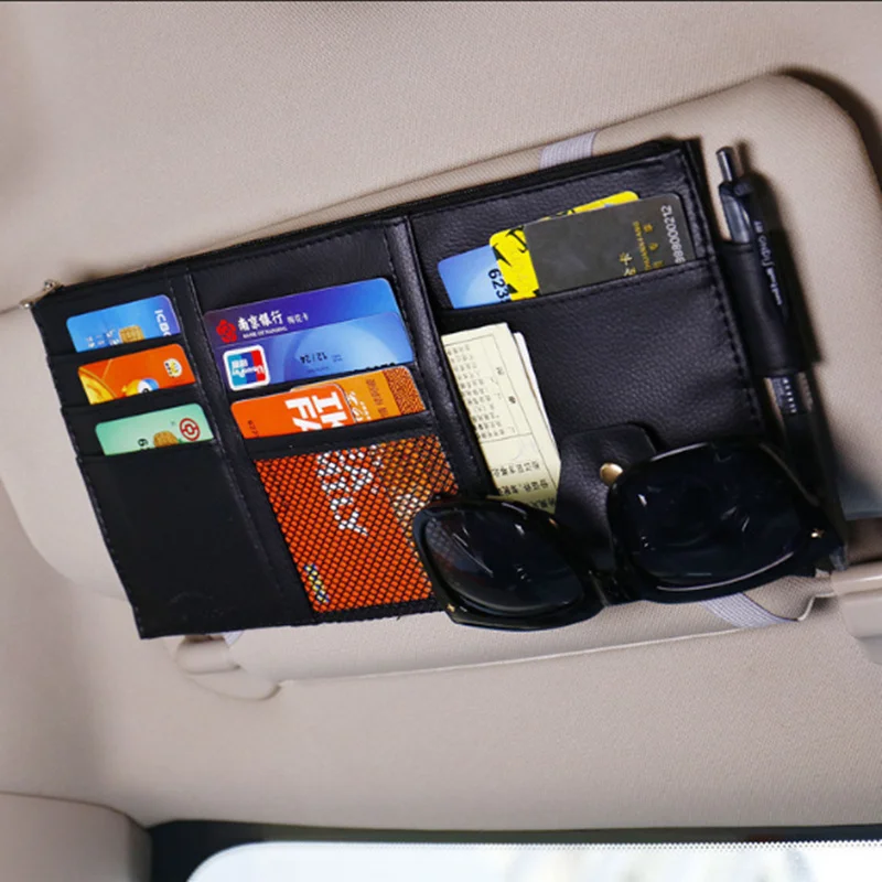 

Car styling Sun Visor Holder Multifunction Organizer Pouch for Suzuki SX4 SWIFT Alto Liane Grand Vitara Jimny S-Cross