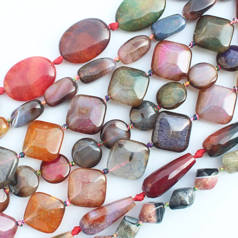 

Multi-Color Agates Multiple shapes beads ,For DIY Jewelry Making !