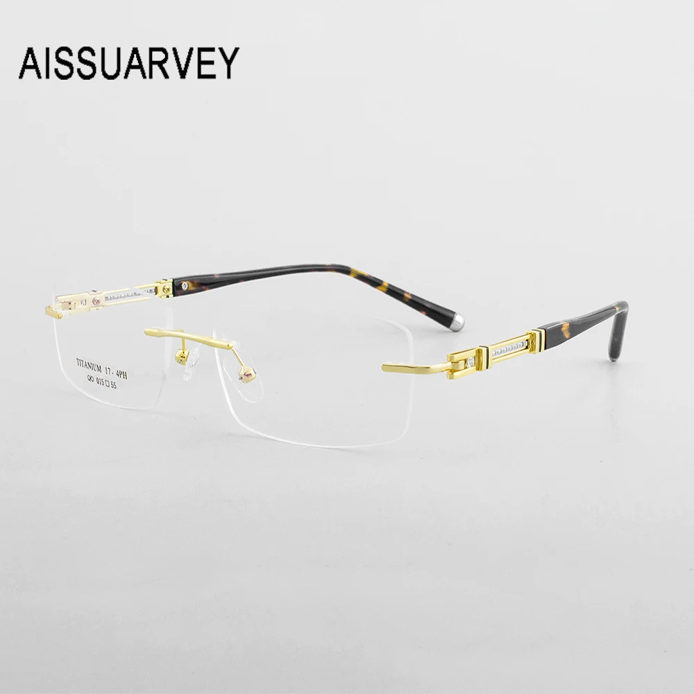Титановые очки без оправы для мужчин, бизнес бренд, дизайнерские очки с прозрачными линзами, ацетатные очки, оправа по рецепту