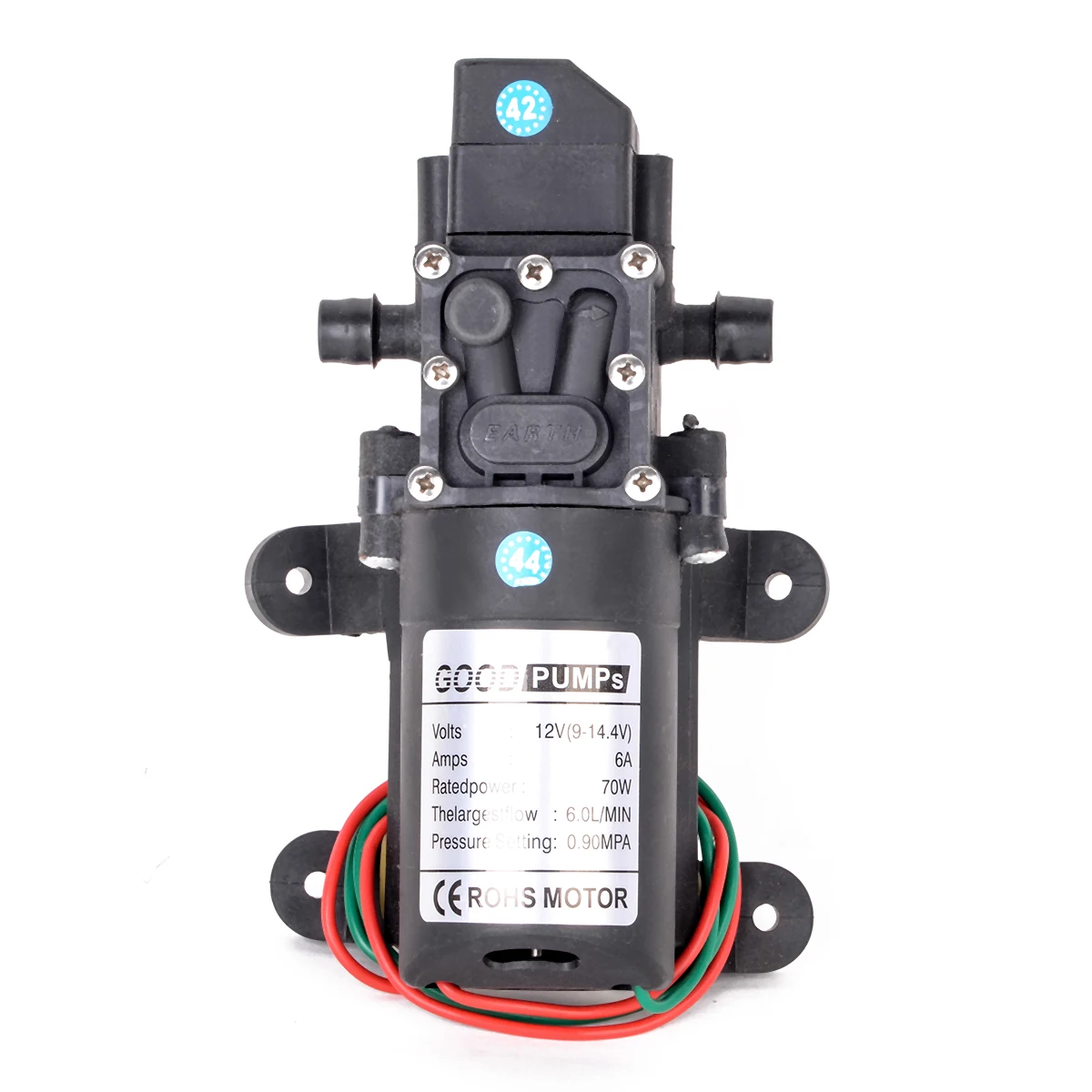 High Quality DC 12V 70W 130PSI Diaphragm Water Pump 12V Small Safe High Pressure Self Priming Pump 6L/Min 165*100*62mm