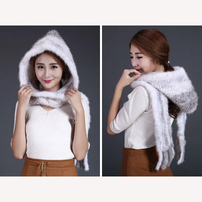 

2019 new women real mink fur scarves 100% natural real mink fur knitted scarf good quality mink fur poncho brand fur pashmina