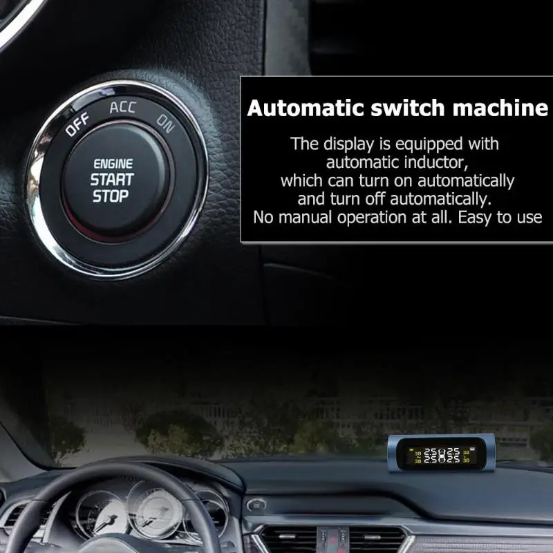 Lcd Беспроводная Солнечная TPMS автомобильная система контроля давления в шинах с 4 датчиками