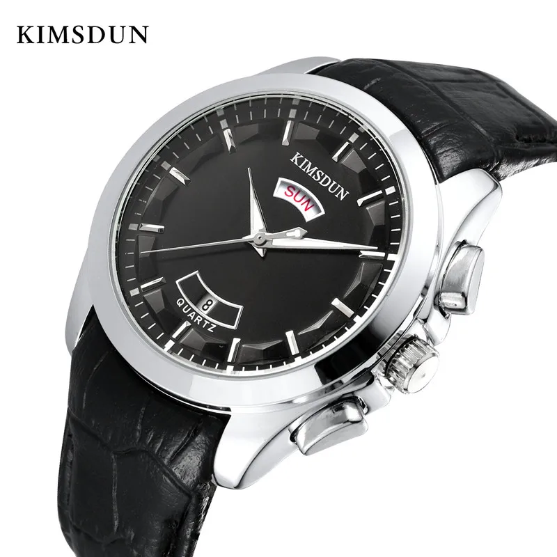 

Men Watches KIMSDUN Fashion Watch Analog Quartz Wristwatches 30M Waterproof Chronograph Sport Leather Watches montre homme