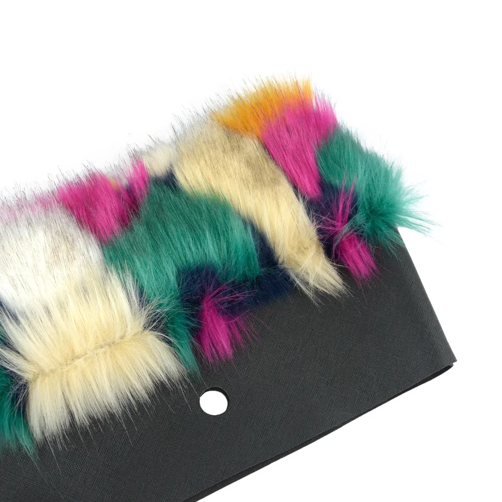 Tanqu 2018 New Mixed Color Women Bag Plush Trim for O BAG Thermal Plush Decoration Faux Fur Fit for Classic Big Mini Obag