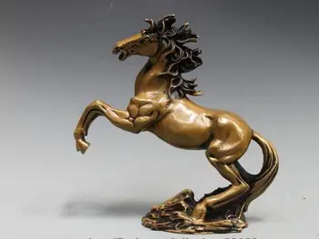 

Chinese Folk Pure Bronze Copper War Horse Family Fengshui Decor Statue