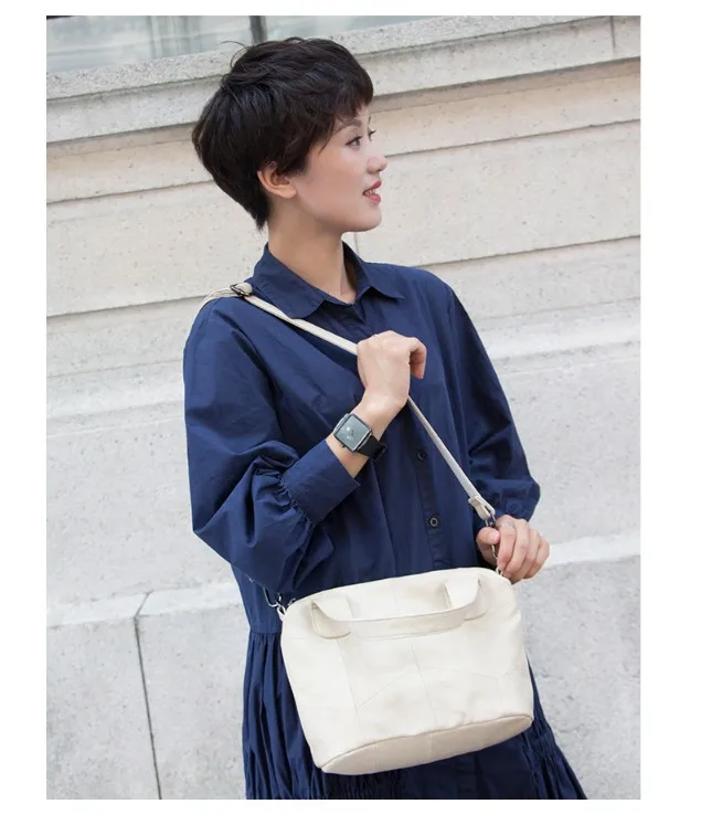 MJ Women Genuine Leather Bag Female Real Cow Leather Handbag Small Tote Bags Ladies Shoulder Handbag Messenger Bag for Women (41)