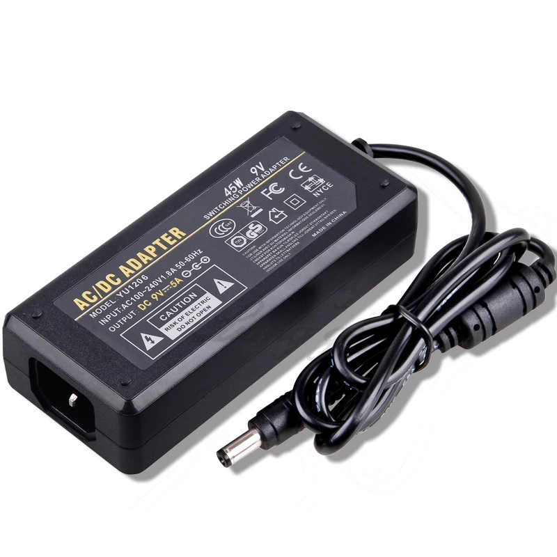 

Power AC/DC Adapters EU US UK AU Plug 9V 5A Sound Box Charger Stabilized Voltage Supply Adapter