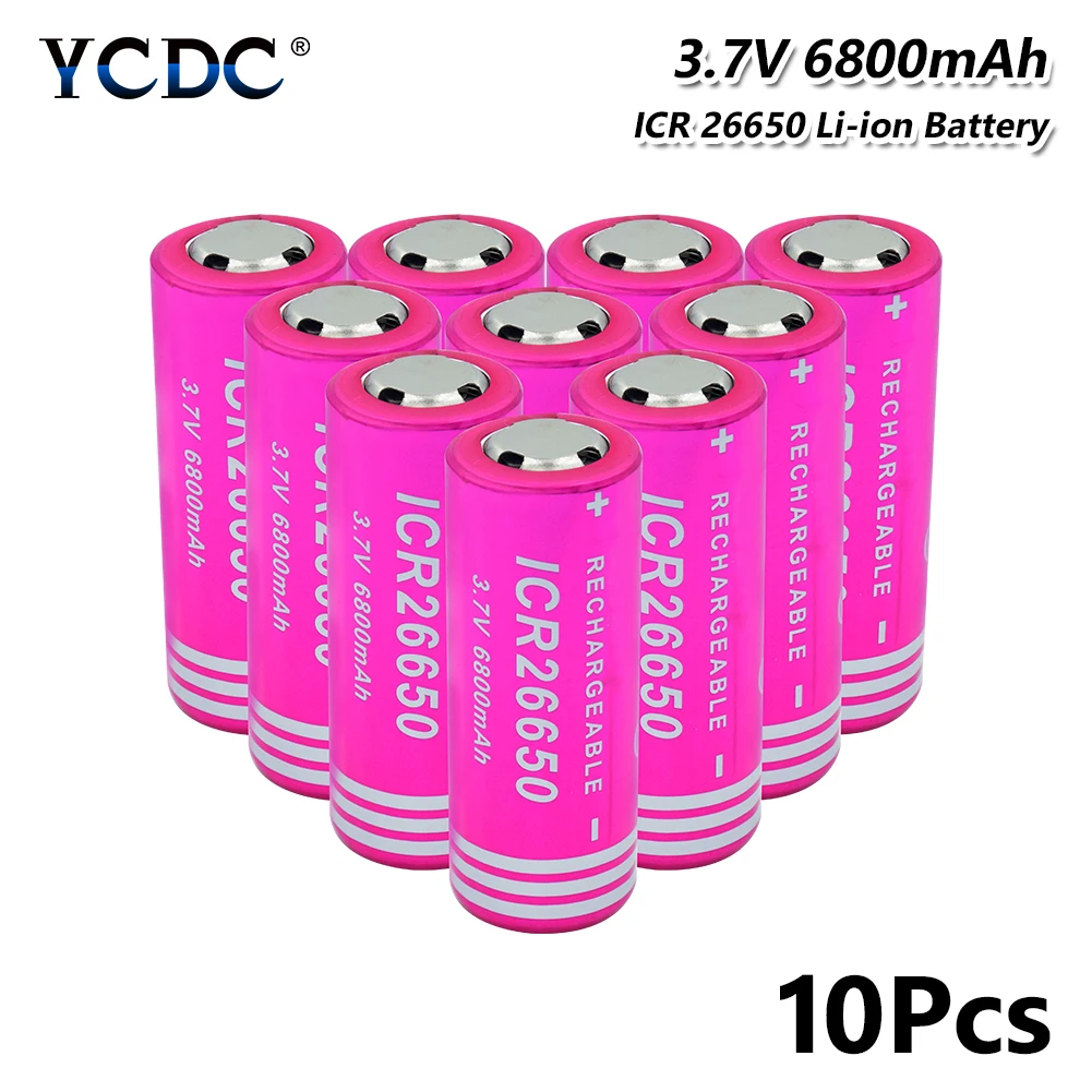 

Replacement 26650 Lithium Battery 3.7V 6800mAh high-discharge high current Rechargeable Batteries For LED Flashlight