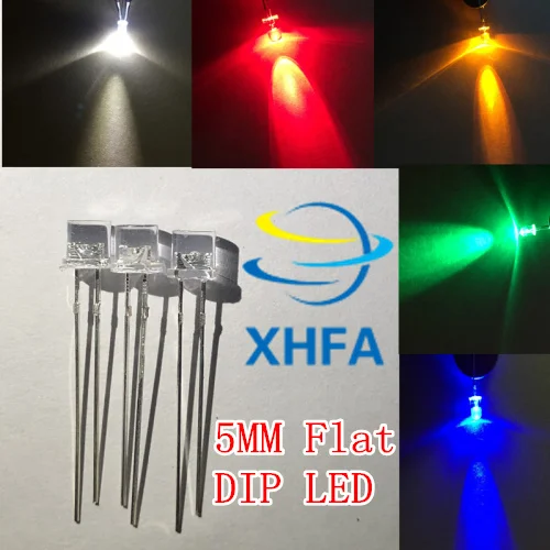 5 мм плоский Топ широкий угол led 1000 шт. X цветов = 5000 белый + красный синий зеленый