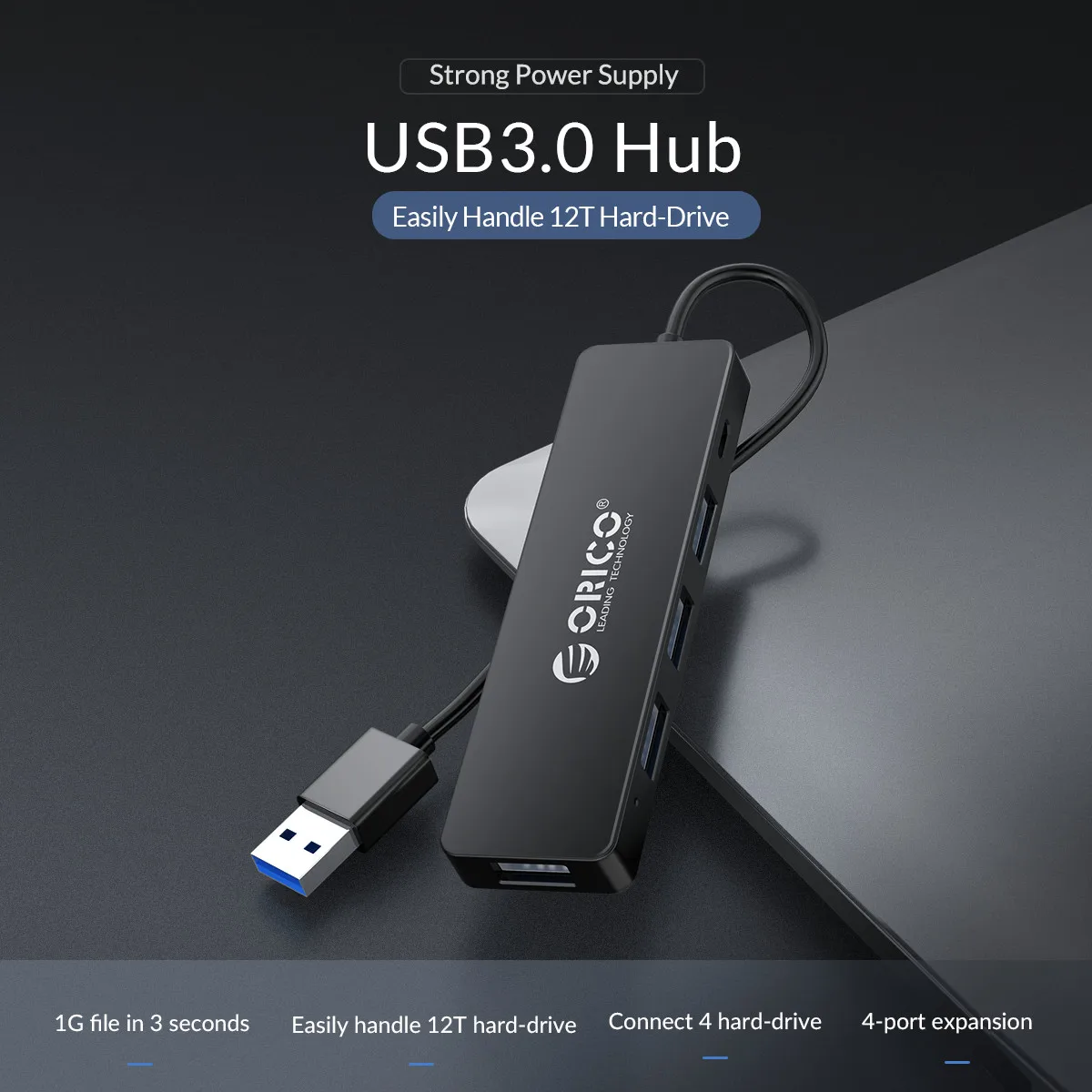 ORICO высокоскоростной 4 порта USB 3,0 концентратор с портом питания USB2.0 сплиттер OTG адаптер для iMac ноутбука Аксессуары для настольных ПК