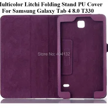 30 шт хорошее качество личи PU защитный чехол подставка чехол-книжка для samsung Galaxy Tab 4 8,0 T330 T331 чехол s