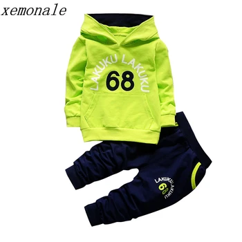 xemonale Toddler Tracksuit Autumn Baby Hooded 2 Pcs