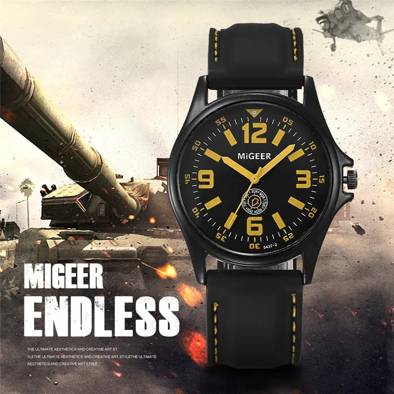 Men Watch Sport Black Silicone Strap Quartz Hours WristWatch Hook Buckle Desktop Clock Relogio Masculino relojes hombre 3M24#N (10)
