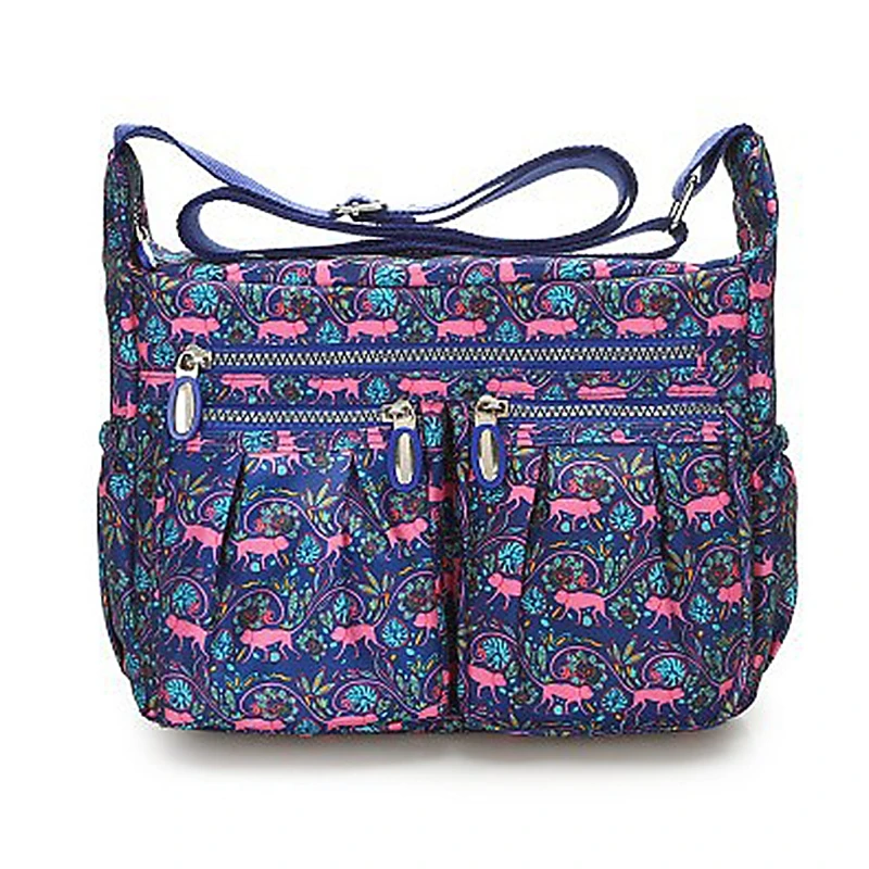 Women Waterproof Nylon Shoulder Bag Messenger Zipper Bag Crossbody