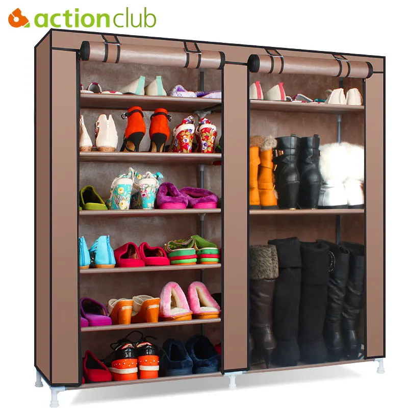 Actionclub обувной шкаф для обуви стеллаж для хранения большой емкости домашняя мебель пыленепроницаемые двухрядные обувные полки DIY Экономия пространства