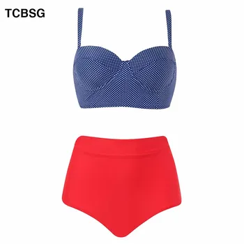 

TCBSG 2019 Halter Top Plaid Brazillian Bikini Sexy Women Bikinis Swimsuit Solid Set Bathing Suit Push Up Summer Biquini Suits