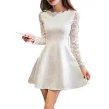 Spring Summer Autumn Women Lace Casual font b Dress b font Long Sleeve Korean font b