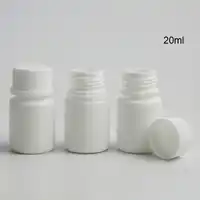 100 × HDPE 20 ミリリットル固体白医薬品ピルタブレット医学ボトルカプセルガナイザーコンテナケースボックスと不正開封防止シールネジ蓋