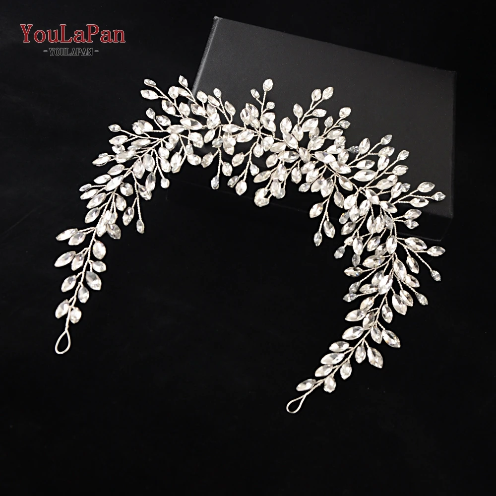 

YouLaPan HP237sliver handmade wedding hair jewelry rhinestone bridal headband wedding hair crown twig style crystal bridal tiara