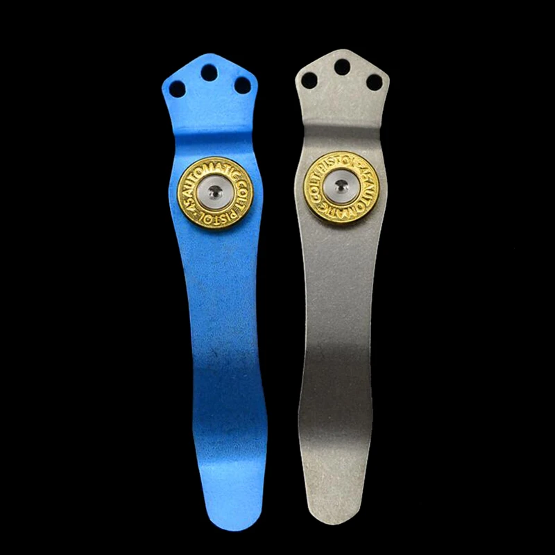 Knife button pocket clip Material TC4 Titanium alloy Knife Clip Surface stone wash