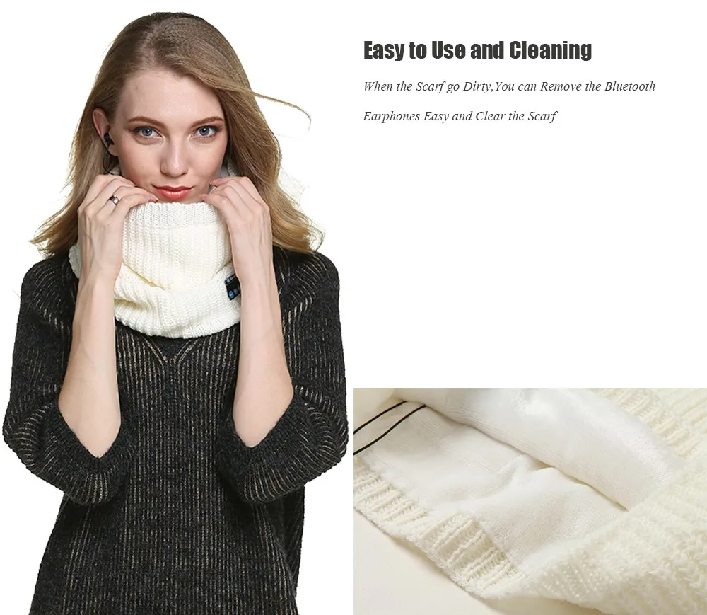 Вязаный беспроводной шарф для bluetooth наушников гарнитура наушники Bluetooth шарфы
