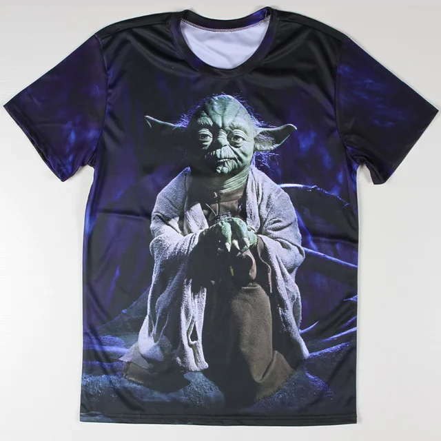 Star Wars Yoda Men 3D t shirts Short Sleeve Round Neck Movies Male T