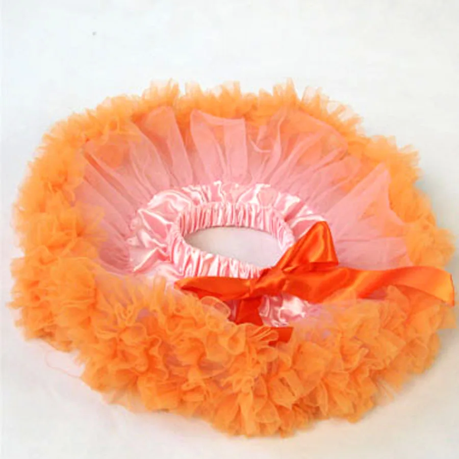 Детская юбка-пачка; детская одежда для фотосессии; Рождественская одежда для детей 3, 9, 6, 12 месяцев - Цвет: Оранжевый