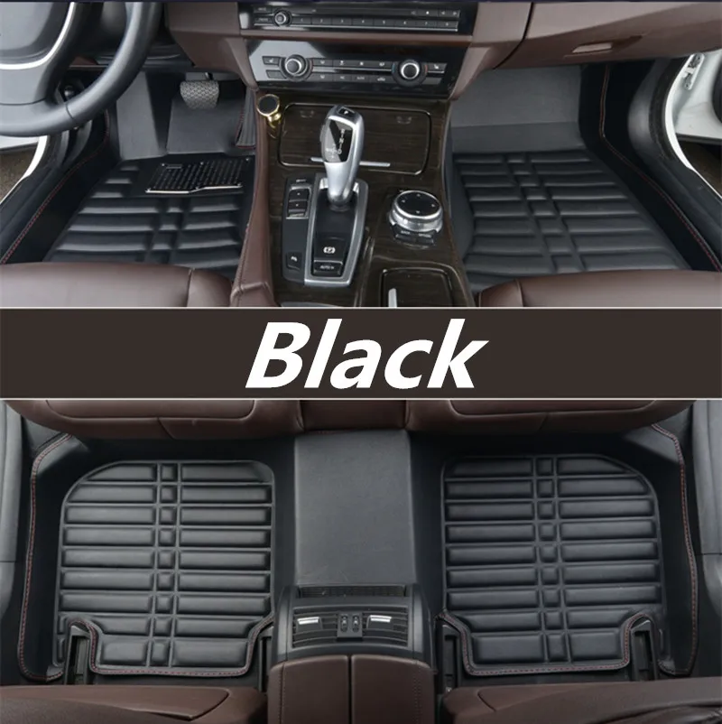 Кожаные автомобильные коврики для Toyota Rav4 2009- автомобильный Стайлинг индивидуальный автомобильный коврик - Название цвета: black
