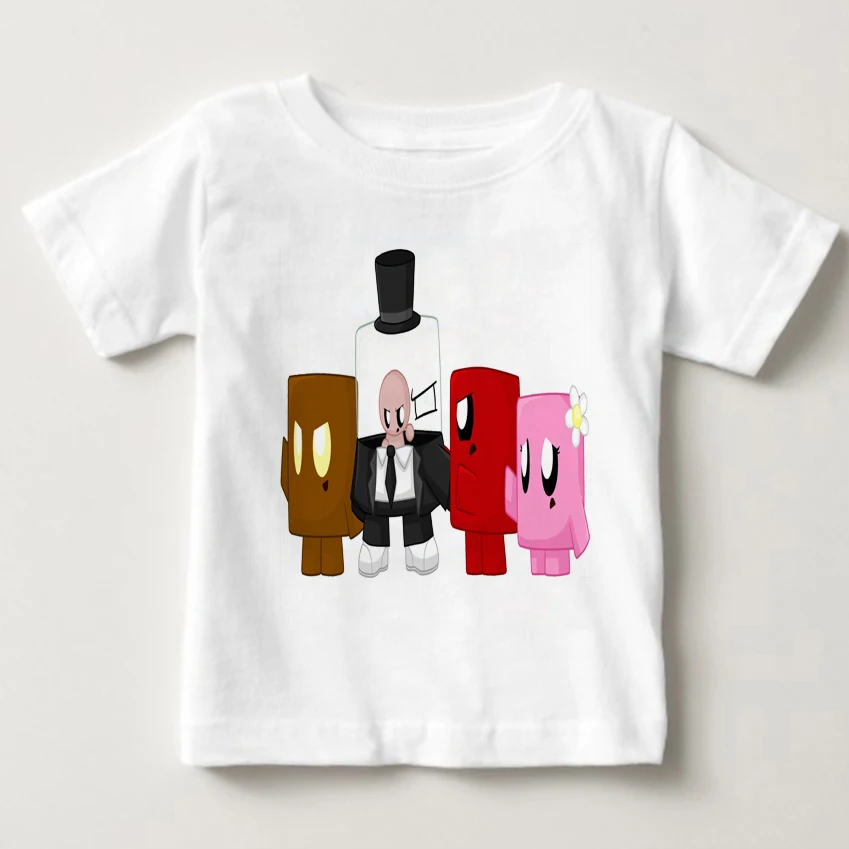 

Round Neck Short Sleeve Regular Tee Shirt New Super Meat Boy Video Game kids TShirt Parkour game printing children's t-shirts MJ
